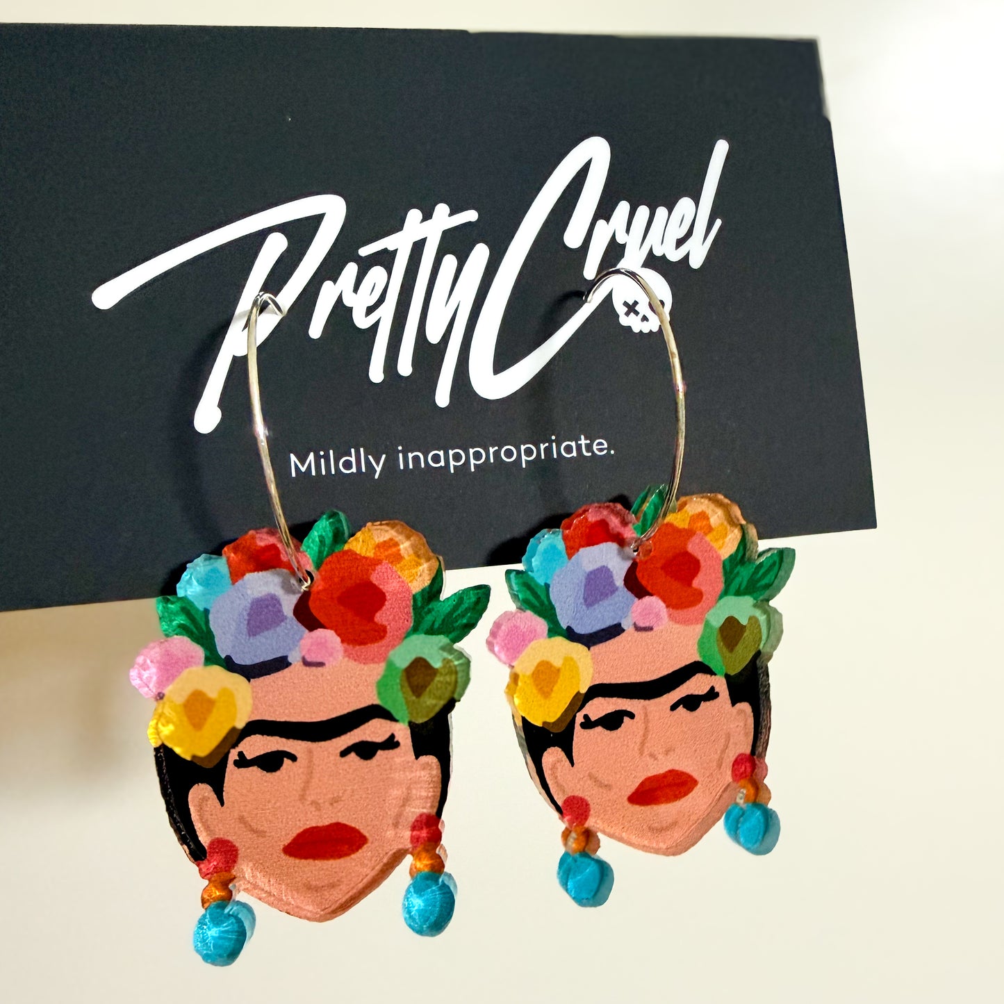 Frida Kahlo hoop earrings