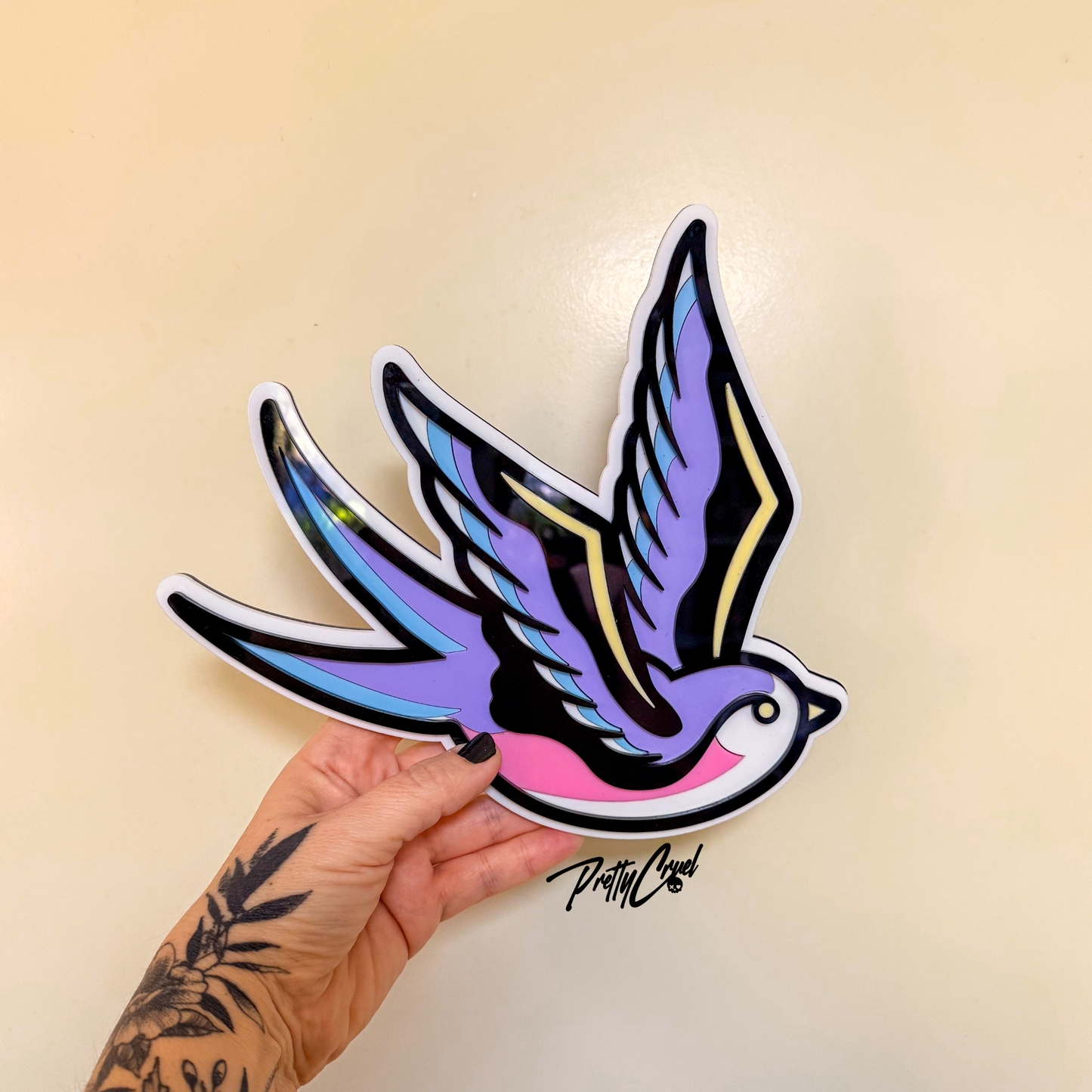 'Born Restless' Swallow Acrylic Wall Art