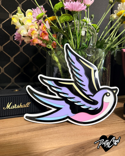 'Born Restless' Swallow Acrylic Wall Art