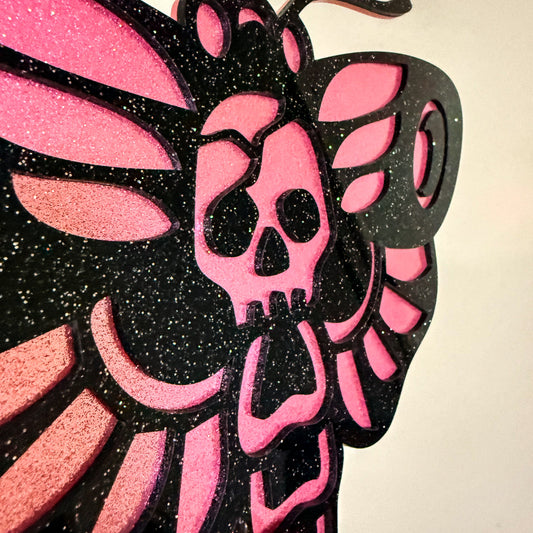 Death Moth Glitter Acrylic Wall Art