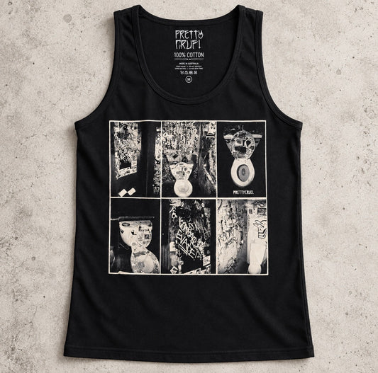 Pretty Cruel ‘Bathroom stories’ tank - black