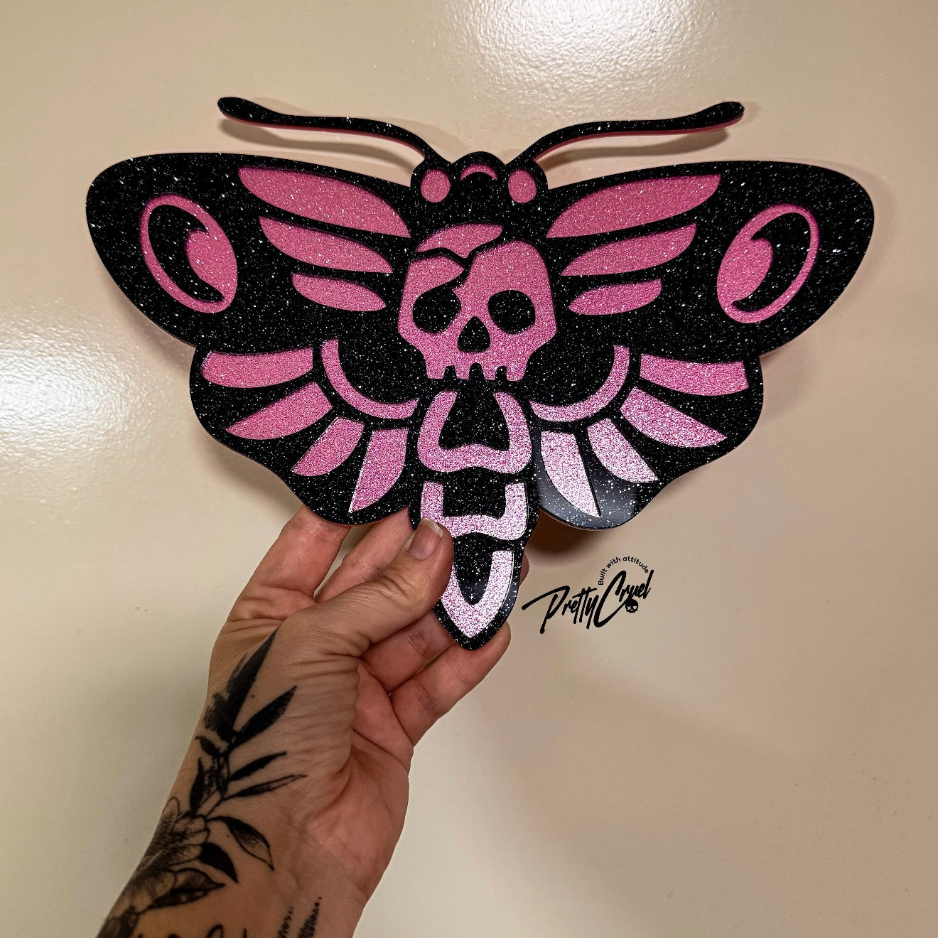 Death Moth Glitter Acrylic Wall Art