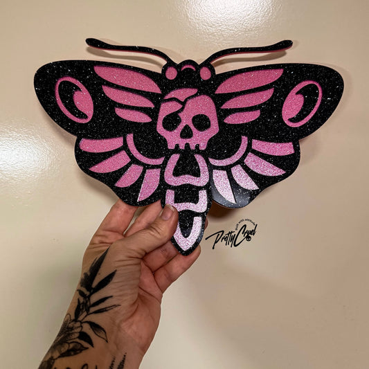 Death Moth Glitter Acrylic Wall Art