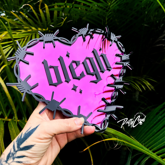 'Blegh' Barbed Heart Acrylic Wall Art