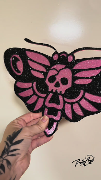 Death Moth Glitter Acrylic Wall Art